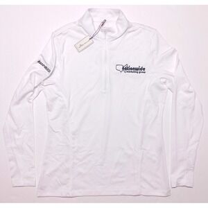PETER MILLAR Women's Golf Zip Pullover Shirt Nationwide Marketing White Small S